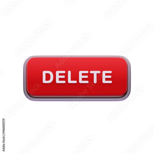 Obraz Delete Label Red CTA Button