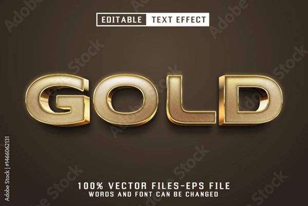 Fototapeta Gold 3d Text - Editable Text Effect