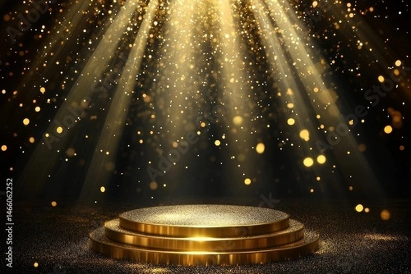 Obraz golden christmas background