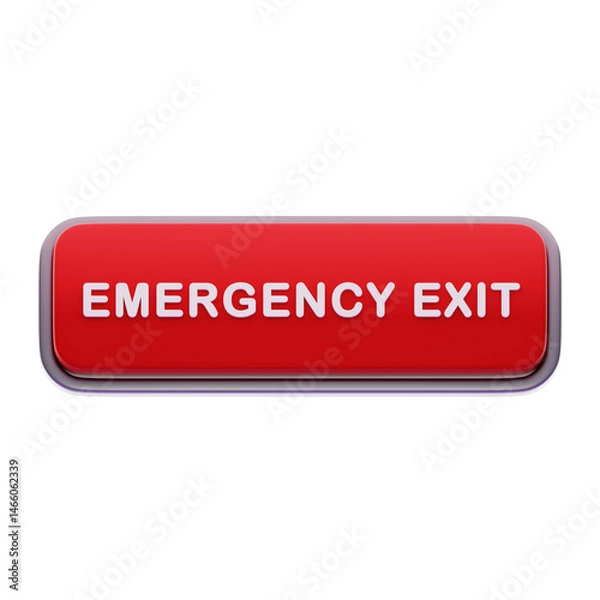 Obraz Emergency Exit Label Red CTA Button