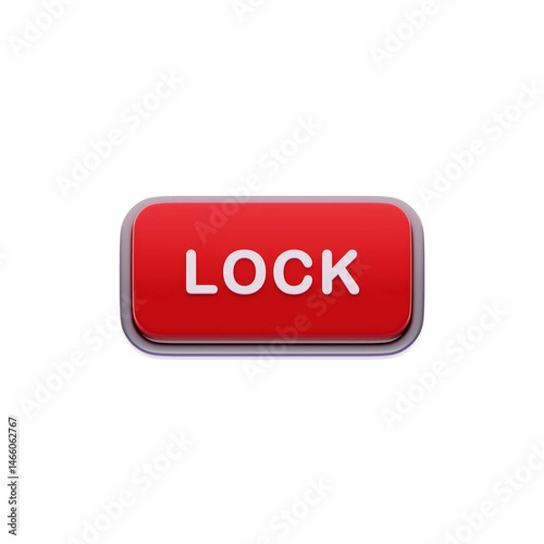 Obraz Lock Label Red CTA Button