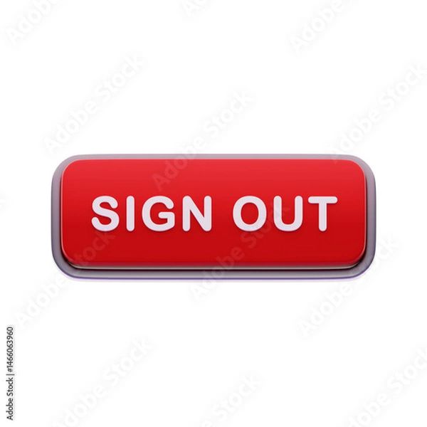 Obraz Sign Out Label Red CTA Button