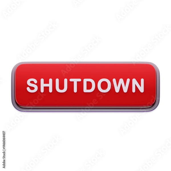 Obraz Shutdown Label Red CTA Button