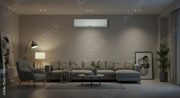 Fototapeta Modern living room at night (1)