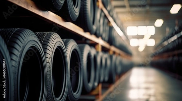 Obraz Tire Storage in a Warehouse