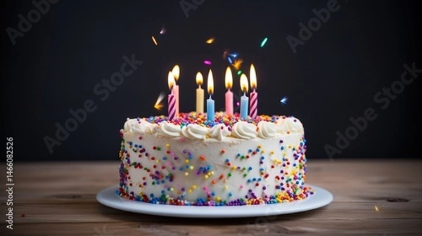 Obraz Birthday Cake with Candles