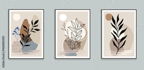 Fototapeta Abstract Botanical Wall Art Prints vector