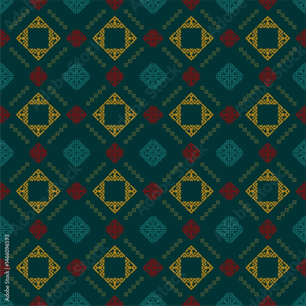 Obraz Beautiful ethnic fabric patterns designed to inspire your creative activities, vector backgrounds.