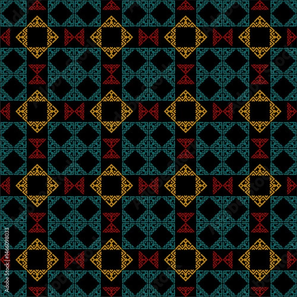 Obraz Beautiful ethnic fabric patterns designed to inspire your creative activities, vector backgrounds.