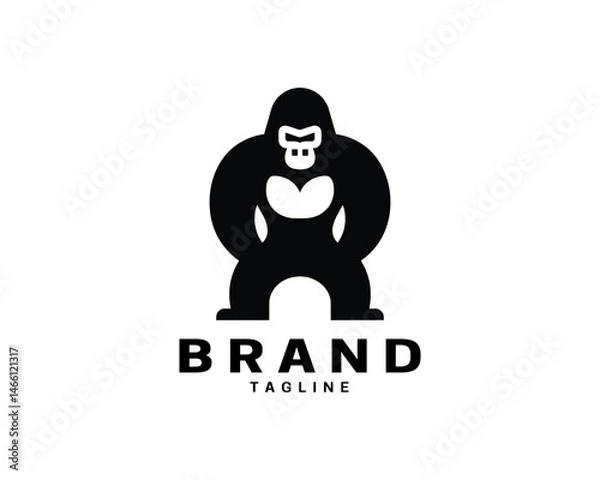 Obraz Mighty gorilla logo icon for strong brand identity