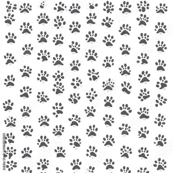 Fototapeta Repeating paw prints pattern.