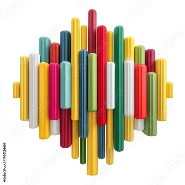 Fototapeta Colorful Cylindrical Wave Abstract Design
