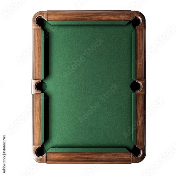 Fototapeta Billiard table top view isolated on transparent background