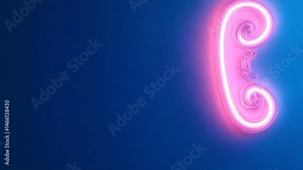 Fototapeta Neon pink comma graphic
