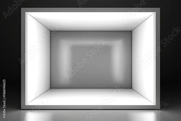 Fototapeta Empty illuminated white display box