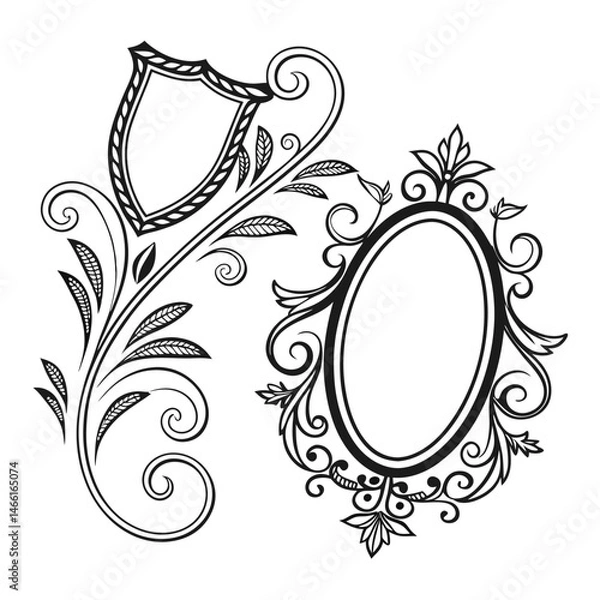 Fototapeta Oval, Shield and Circle Frames