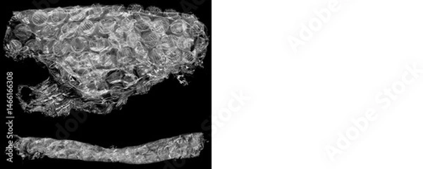 Fototapeta Isolated Bubble Wrap Texture for Wrapping or Shipping Design on a Transparent or White Background