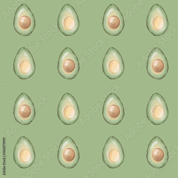 Fototapeta Seamless pattern with avocados