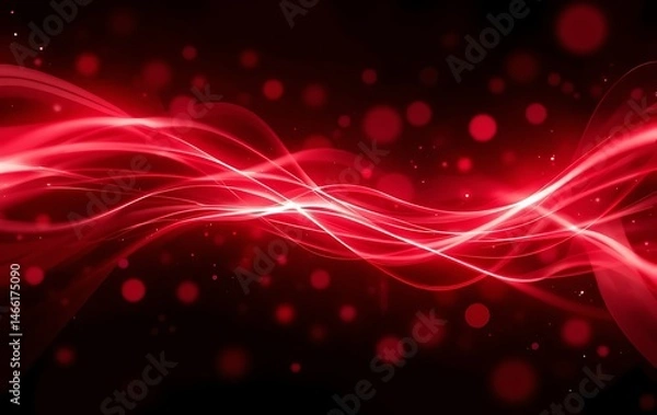 Obraz abstract red background with glowing lines and bokeh - holiday background