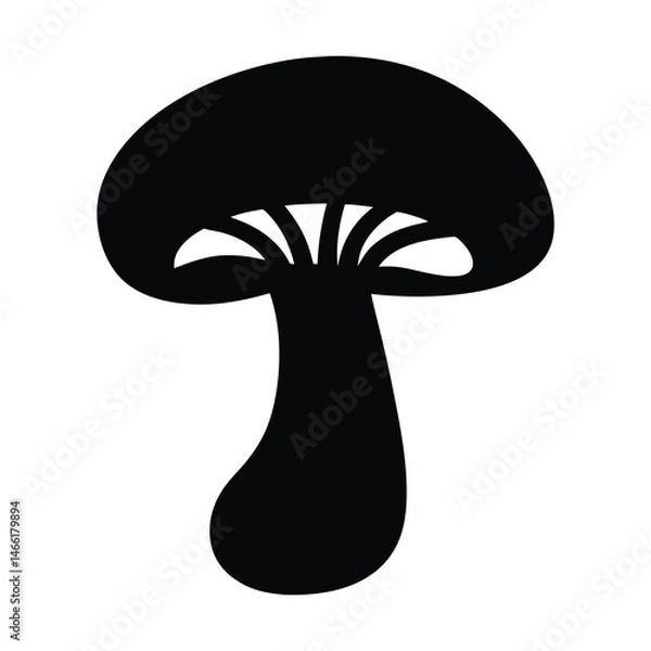 Fototapeta mushroom vector silhouette icon - perfect for food, farming, or nutrition concepts.