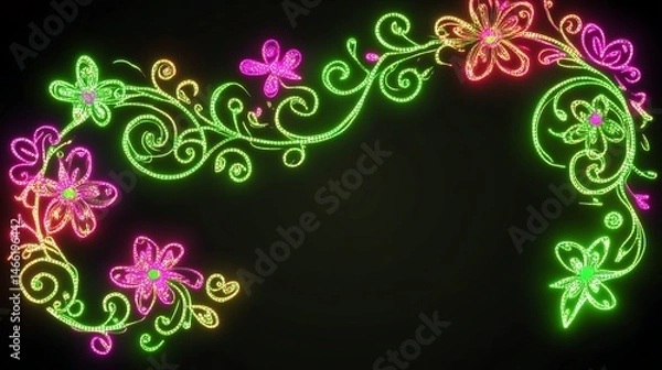 Obraz Vibrant floral frame design