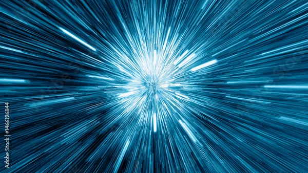 Obraz Abstract flight in space hyper jump  illustration 