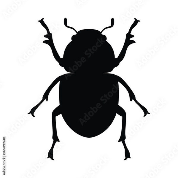 Fototapeta beetle vector silhouette icon - , ideal for wildlife, safari, and animal-themed illustrations.