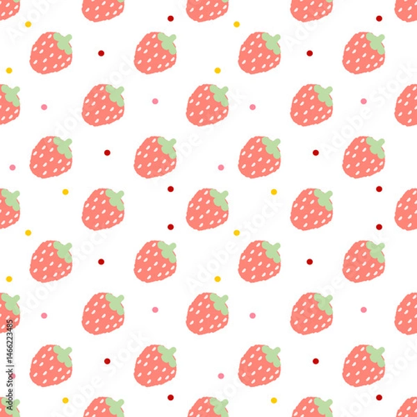 Fototapeta seamless pattern with strawberry