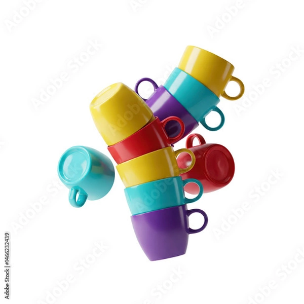 Fototapeta multicolored stacking cups