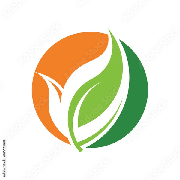 Obraz Leaf Circle Abstract Nature Logo Design