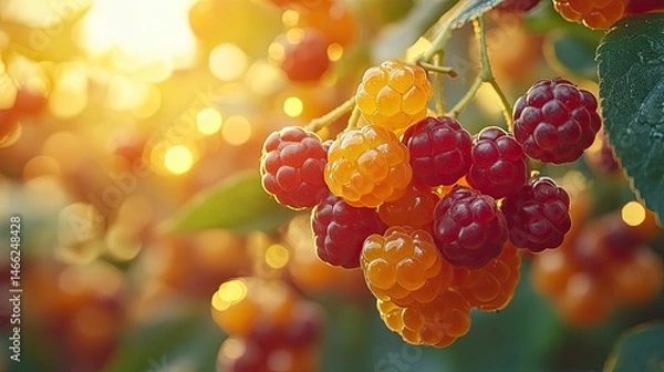 Fototapeta Sunset Cloudberry Harvest.