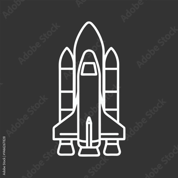Obraz space shuttle vector black background
