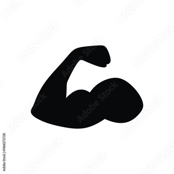 Obraz flexed bicep arm silhouette icon