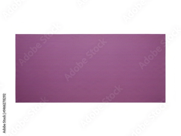 Obraz Top view of pink yoga mat isolated on white background.
