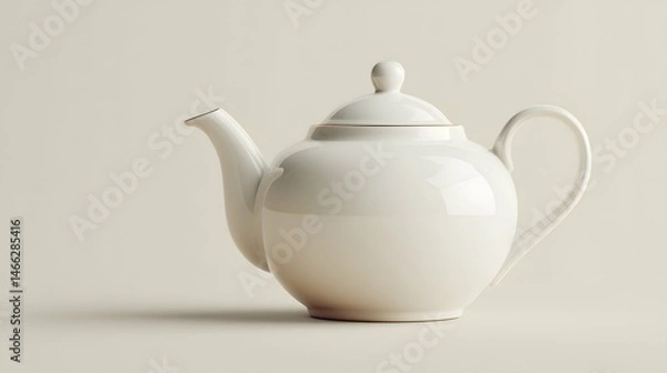 Obraz A white ceramic teapot: a perfect canvas for branding—it’s the bow tie of teas!