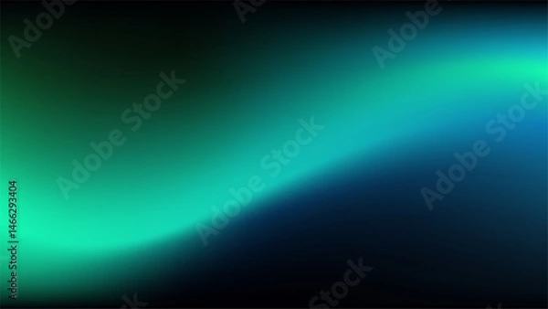 Fototapeta Smooth abstract gradient background transitioning from dark teal to vibrant turquoise, creating depth and movement. Futuristic