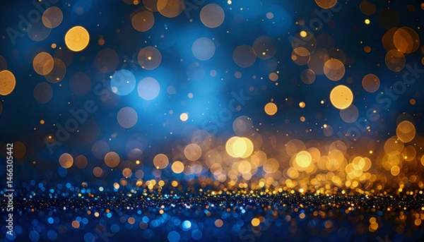 Obraz 青と金のボケに包まれた年越しの夜