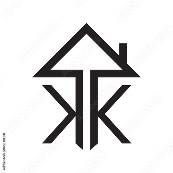 Obraz Letter KK House Building Logo