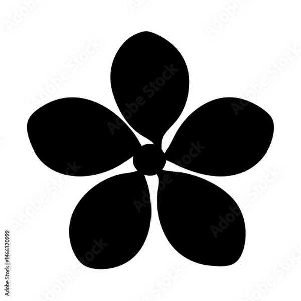 Fototapeta Black and white illustration of forget me not , flower silhouette vector designs.