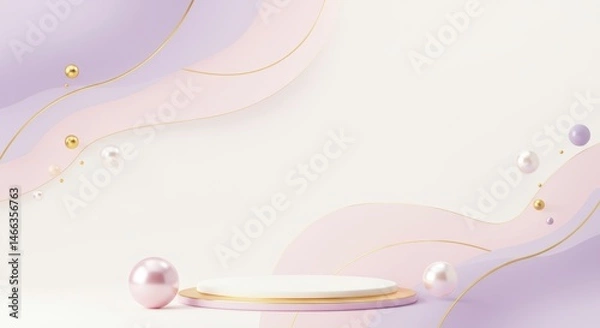 Obraz Elegant Pink and Purple Abstract Podium