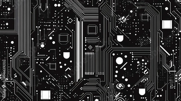 Fototapeta Abstract electronic circuit board pattern.