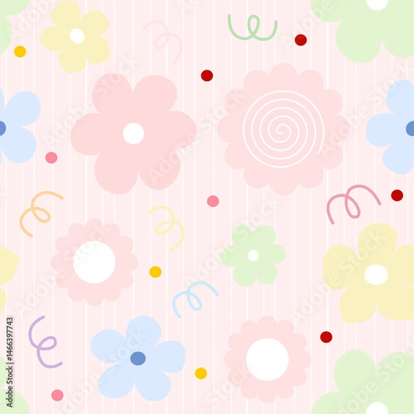 Fototapeta seamless background with flowers