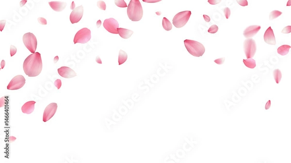 Obraz spring banner template cherry blossom Or sakura flying petals vector illustration romantic background with realistic pink cherry flower petals flow or falling motion
