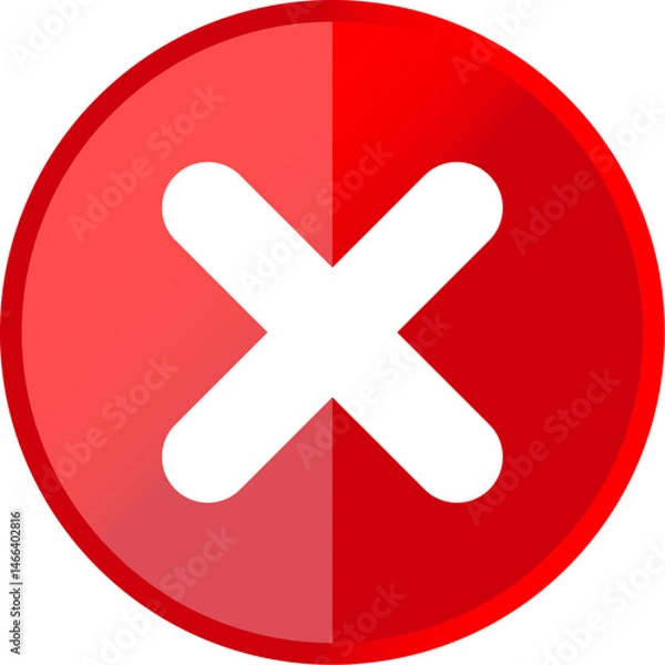 Fototapeta red cross icon glossy round symbol vector isolated 