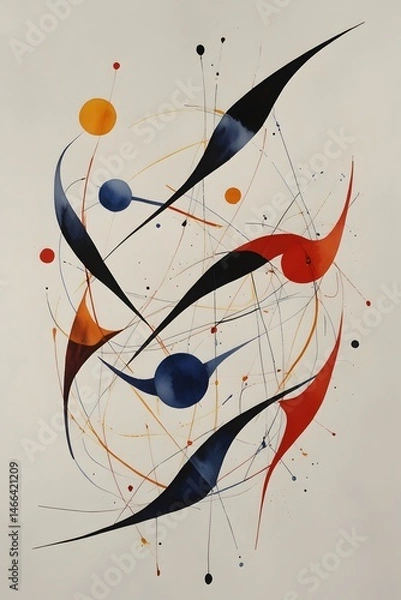Fototapeta Dynamic movement captured in still images in watercolor style