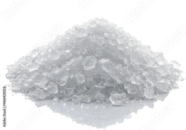 Obraz Pile of coarse sea salt crystals isolated on white background, close up