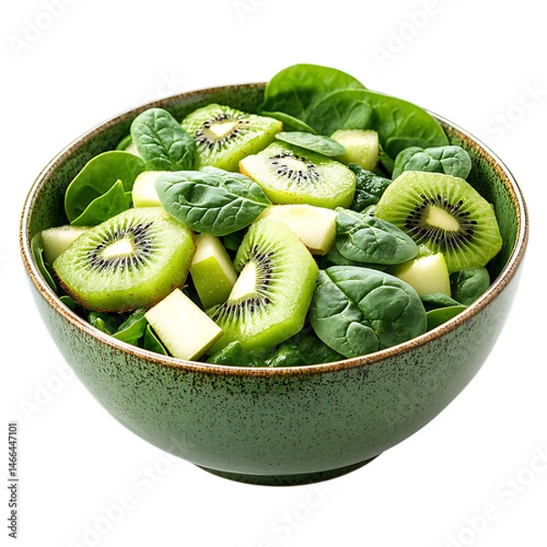 Obraz Luminous Green Bowl III Refreshing Blend of Spinach Isolated on Transparent Background