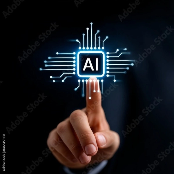 Fototapeta AI, Artificial intelligence, machine learning and modern computer technologies concept.