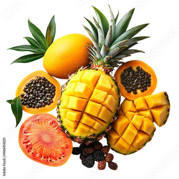 Obraz Modern Tropical Vision XXVI Creative Fusion of Mango Isolated on Transparent Background