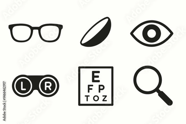 Obraz Vision and eye care icons for optometry Vector